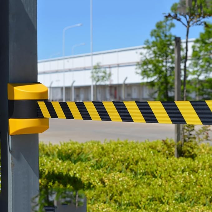 Magnetic Retractable Barrier Tape Safety, Safety Cordon Barrier, Queue Barrier Belt, Wall Mount Magnet adsorption for Separated Region(3M)