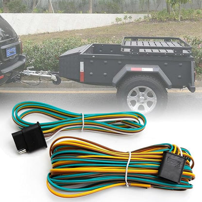 25ft Trailer Light Wiring Harness Kit, 21FT Male Plug  4FT Female Plug for Trailer Light with 4 Pin Flat Extension Connector 5 Wire Harness for Utility Boat Lights Kits