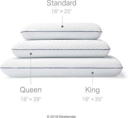 Ventilated gel memory foam pillow Weekender. Washable cover. Standard size
