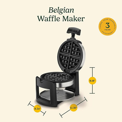 Cuisinart WAF-F30 Round Flip Belgian Waffle Maker, BlackSilver, 1 inch thick