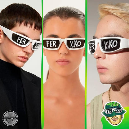 Ferxxxo Glasses, Gafas del ferxxxo, Feliz cumpleanos ferxxxo, Ferxxxo Merch, Sports Sunglasses (White)