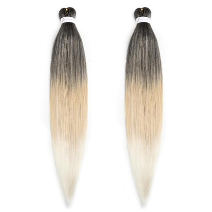 Braiding Hair 26 Inch Pre Stretched Braiding Hair Ombre Braiding Hair Soft Three Tone Yaki Texture Hot Water Setting Synthetic Braiding Hair (26inch 2Packs 1B27613)
