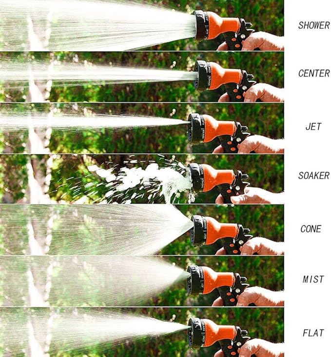Garden Hose Nozzle Handheld Sprayer 7 High Pressure Patterns Watering Nozzles Spray Gun