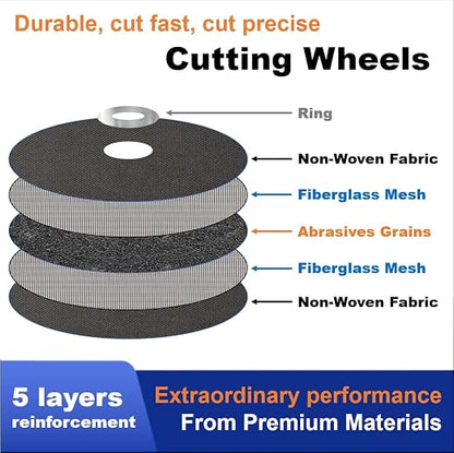 WA 10PACK - 10" x3/32 x5/8" Thin Cut-Off Wheels for General Purpose Metal and Stainless Steel Chop Saw Cut-Off Discs, 250x2.5x16mm, MAX 6,100 RPM