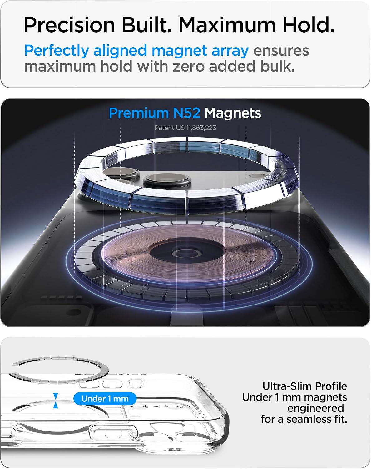 iPhone 17 Pro Max Case, Ultra Hybrid MagFit [TPU Covered Camera Control] [Anti-Yellowing] [Compatible with Magsafe] - Clear