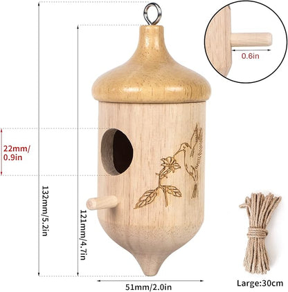 Hummingbird House,Wooden Hummingbird Houses for Outside for Nesting, Gardening Gifts Home Decoration,1 Pack