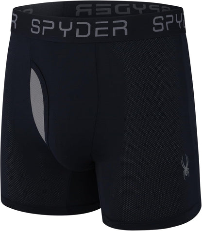 Spyder Mens Boxer Briefs Performance Nylon Mesh Sports Underwear With Fly Front ( box Damaged )