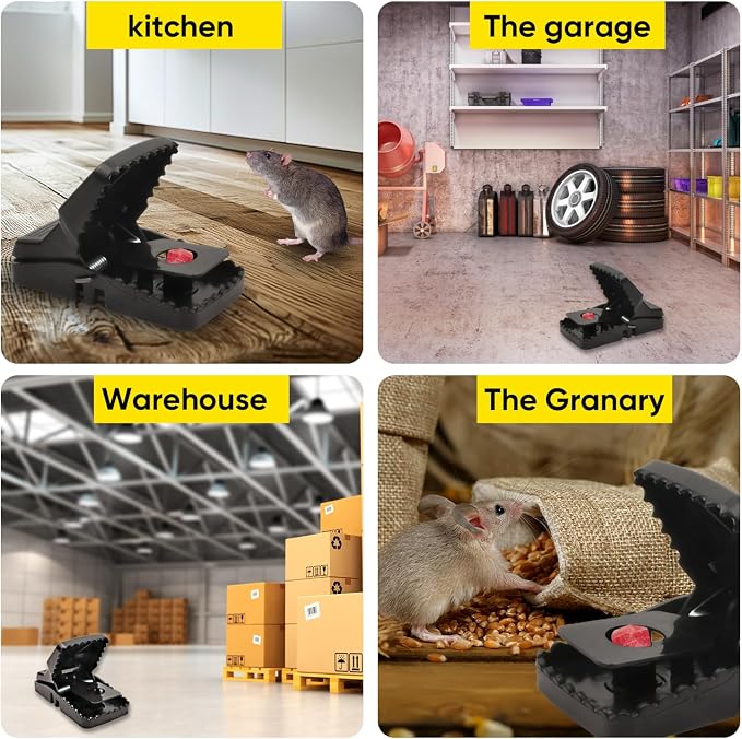 Rat Trap 1-Pack, Large Mouse Traps for Indoor and Outdoor Use, Reusable Mouse Trap, Fast, Hygienic, Unplugged, Used to Catch Mice, Squirrels, Rodents, for Home, Yard and Barns