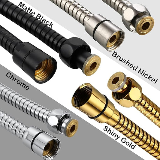 Stainless Steel Shower Hose - Extra Long Shower Head Hose Attachment, Kink-Free Extension with Brass Insert and Nut (79", Brushed Nickel)