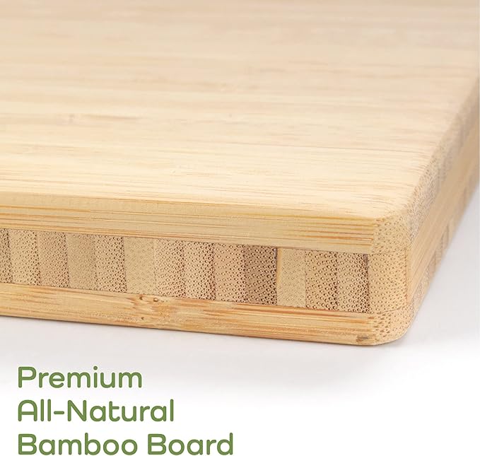 BambooMN Bamboo Paddle Cutting and Serving Board, Charcuterie Boards for Meat, Vegetables, Fruits, Bread, Kitchen Cutting Board with Handle - 15" x 8" x 0.75" - 1 Piece