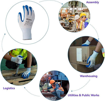 ANDANDA Safety Work Gloves, Seamless Knit Work Glove with Nitrile Rubber Coated on Palm  Fingers for Men  Women, Garden