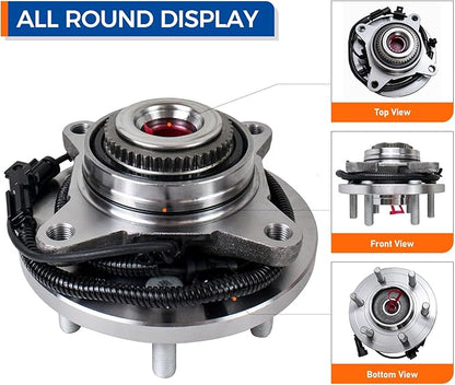 PAROD Front 515169 4WD Wheel Hub and Bearing Assembly Compatible with 2015 2016 2017 Ford F-150 6 Lugs wABS