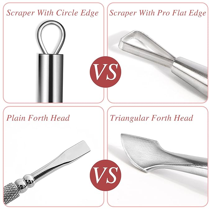 Nail Cuticle Pusher - Stainless Triangle Gel Nail Polish Remover Cuticle Peeler Scraper Remover Tool for Fingernails and Toenails