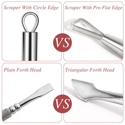 Nail Cuticle Pusher - Stainless Triangle Gel Nail Polish Remover Cuticle Peeler Scraper Remover Tool for Fingernails and Toenails