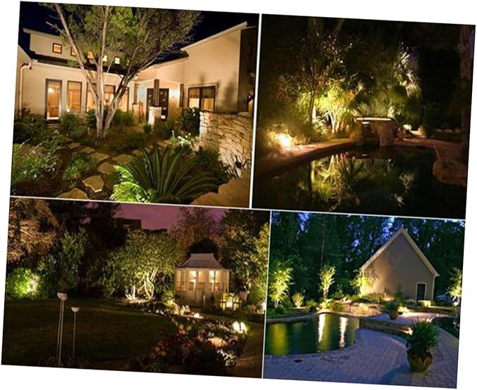 HOMSFOU Led Flood Light Outdoor Solar Spotlights Landscape Ground Light for Yard Garden Patio Fence