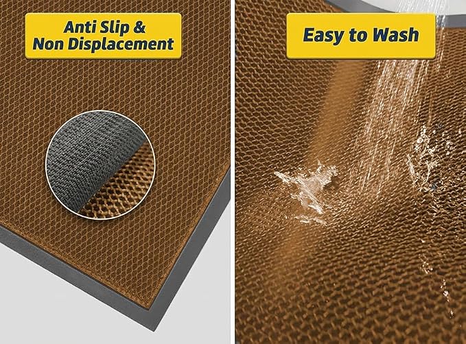 Muddy Mat® Mesh Quick-Dry Door Mat – Heavy-Duty, Dirt Trapper for Outdoor & Indoor Use, Ideal for Entrance, Mudrooms, Patios, and Garages, Low-Profile, Non-Slip, Washable – Orange 23"x35"x0.4"