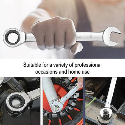 Ratcheting Wrench Set, 22-Piece 72 Teeth Ratchet Wrench Chrome Vanadium Steel with Roll Up Pouch