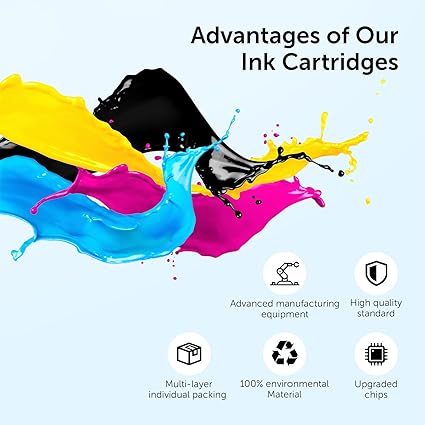 952xl Latest Upgrade Compatible Ink Cartridges Combo Pack Replacement for HP 952 XL Use with Officejet Pro 7740 8210 8710 8720 8740 8715 7720 8725 8730 (4 Packs), Black, Cyan, Yellow, Magenta