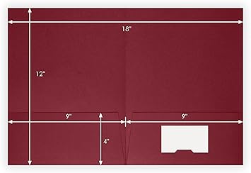 50 Count, Burgundy, Closing Documents Pocket Folders, Gold Foil with Customizable Labels, for Legal Professionals (9 x 12)