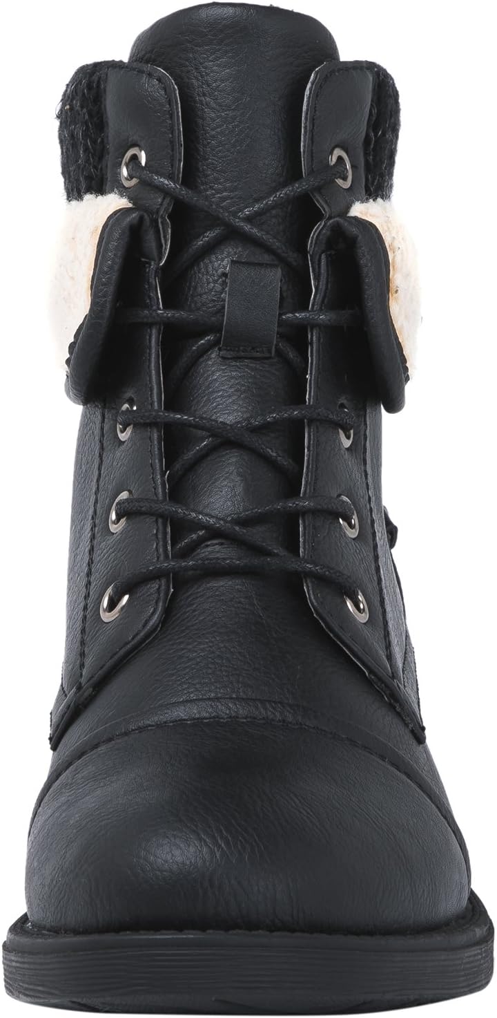 GLOBALWIN Women's Combat Boots Dressy Lace Up Ankle Boots For Women Low Heel