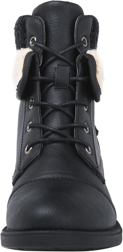 GLOBALWIN Women's Combat Boots Dressy Lace Up Ankle Boots For Women Low Heel