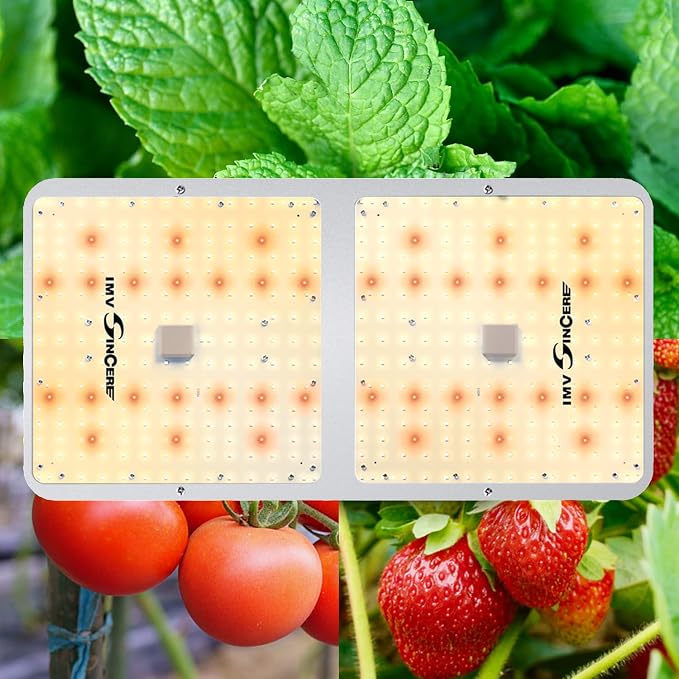 IMVSINCERE LED Grow Lights for Indoor Plants, 200W Full Spectrum Grow Light Seedling, Veg & Bloom, Dimmable Sunlike for Indoor Plants Tents High PPFD ( Doesn't come with Rope Ratchet Hanger-User Manual