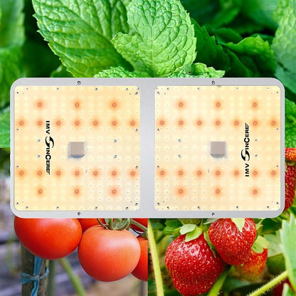 IMVSINCERE LED Grow Lights for Indoor Plants, 200W Full Spectrum Grow Light Seedling, Veg & Bloom, Dimmable Sunlike for Indoor Plants Tents High PPFD ( Doesn't come with Rope Ratchet Hanger-User Manual