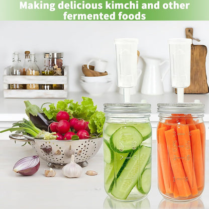 2 Pack 32oz Wide Mouth Mason Jar Ferment Kit Jars Included Lids, (No Accessories Included)