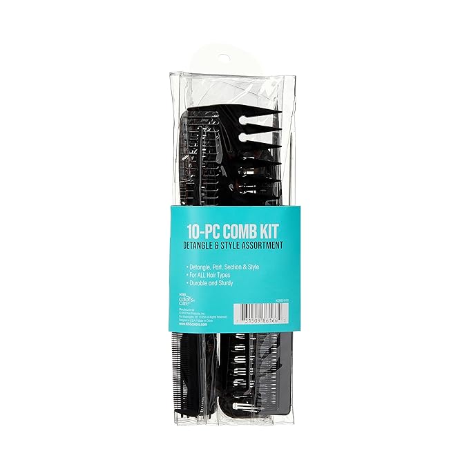 KISS Professional 10-pc Comb Set-Detangle  Style Assortment