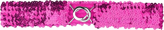 Allegra K Womens Plus Size Stretchy Skinny Waist Belts Shiny Sequins Decor Elastic Belts for Dresses