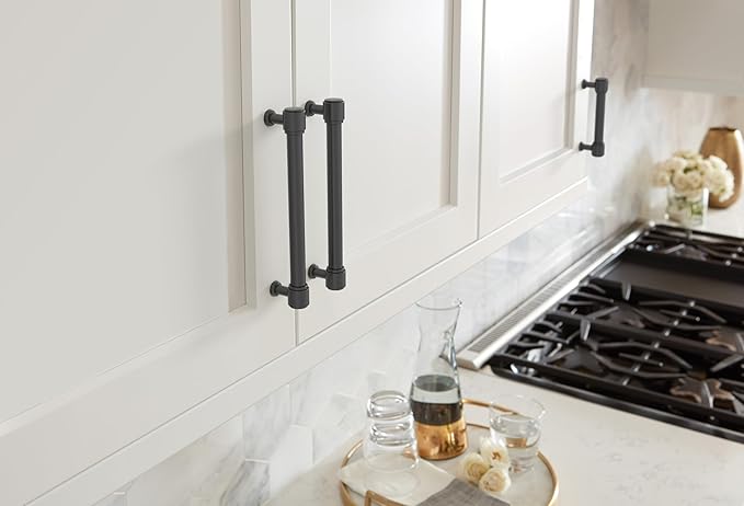 Amerock Faircrest 6-516 inch (160mm) Center-to-Center Matte Black Cabinet Pull, BP37465MB