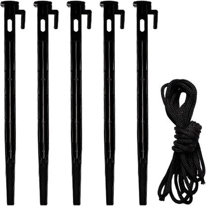 winemana 5 Pcs Plastic Holiday Inflatable Stakes with 6ft Rope, Yard Stakes Inflatable Accessories, Anchoring Kit for Outdoor Christmas Decorations