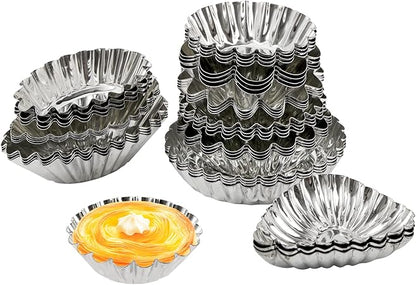 Dicunoy Set of 36 Egg Tart Molds for Baking, Mini Tartlet Tins, Ensaymada Molder Filipino, Resuable Brioche Mold, Cupcake Cookie Baking Tool for Tart Shells, Mini Cake, Pudding, Muffin