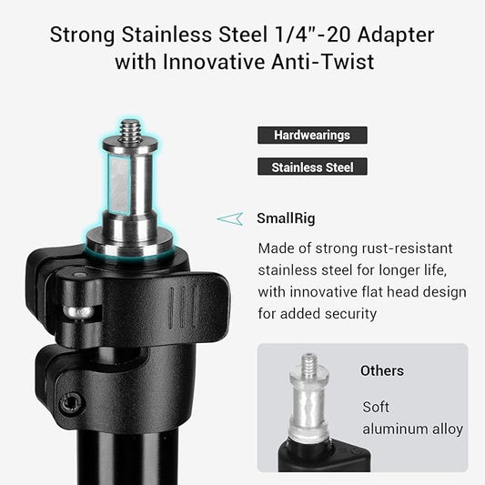 SMALLRIG Photography Light Stand 110"9.2ft280cm, Air-Cushioned Aluminum Photo Video Tripod Stand with 14" Screw for Softbox, Studio Light, Reflector and Ring Light, Max Load 8kg, RA-S280