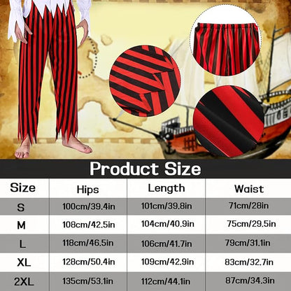 Mens Pirate Costume Adult Outfit Pirate Pants Headpiece Accessories Man Medieval Renaissance Themed Cosplay( doesn't come with Top )