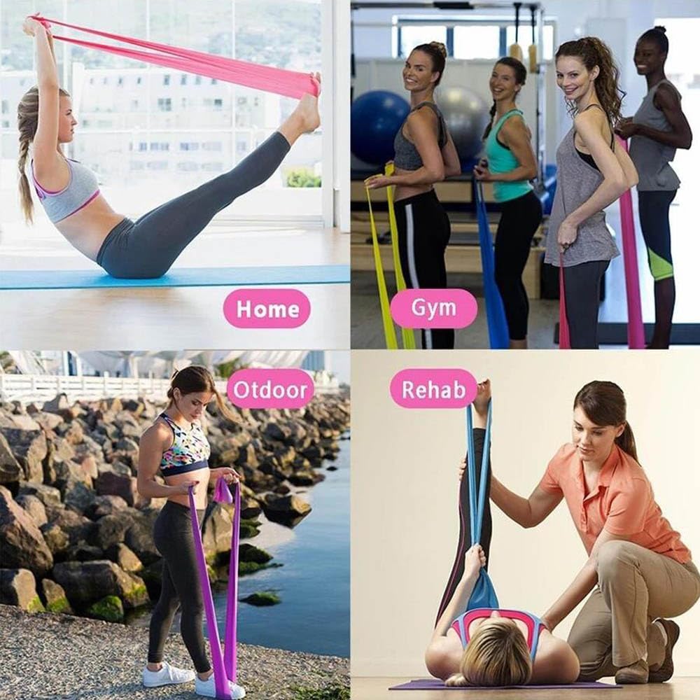 Resistance Bands Elastic Exercise Set, Multi-Resistance for Pilates, Home Gym, Outdoor Fitness and Strength Training ( Medium )