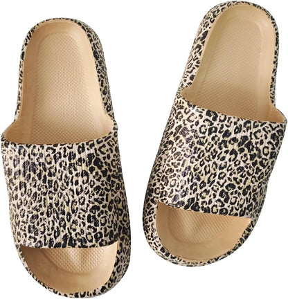 Cloud Slippers for Women and Men, Pillow House Slippers Open Toe House Slides EVA Thick Sole Bathroom Shower Sandals Summer Non-Slip Beach Pool Shoes