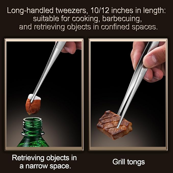 Aniso Long Tweezers, Stainless Steel, 10 inches
