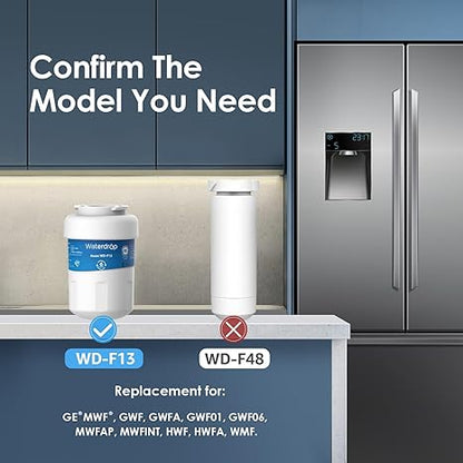 Waterdrop WD-F13 Water Filter, Replacement for GE SmartWater MWF, MWFINT, MWFP, MWFA, GWF, HDX FMG-1, Kenmore 9991, GSE25GSHECSS, WFC1201 (1 pc)