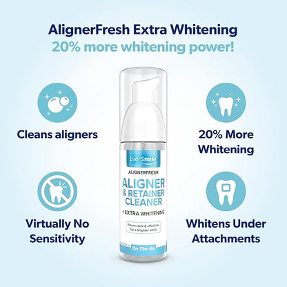 EverSmile AlignerFresh Extra Whitening Foam  Cleaner Compatible with All Clear Aligners and Retainers  Eliminates Bacteria, Whitens Teeth, Fights Bad Breath  50ml (1 Pack)