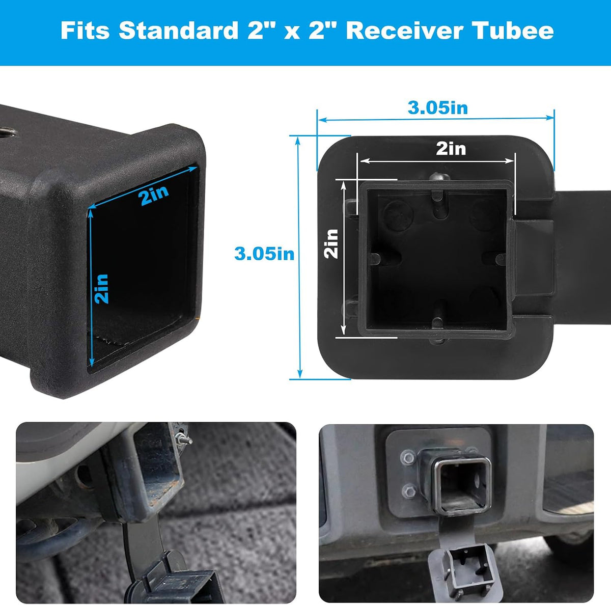 2 inch Tow Hitch Cover Trailer Hitch Covers Receiver Hitch Cover Suitable for Most Cars Trucks ATV