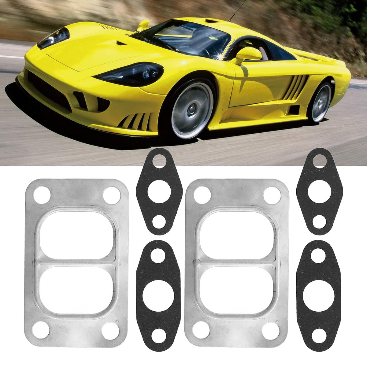 1 Pcs Turbo Gasket Set for Holset HX35 HX35W HX40 HX40W, Turbocharger Oil Inlet Outlet Divided Gasket Kit with Oil Drain Feed Replacement Compatible with Divided Turbine Inle