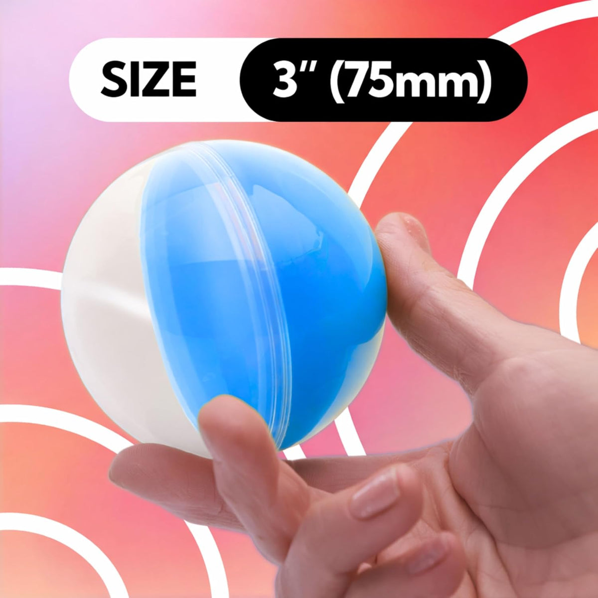 Vending Machine Capsules - 2" Empty BLUE Plastic Capsules - Toy Capsule - 10 Round Large Easter Eggs - Bath Bombs Molds - Party Favors Pinata Stuffers DIY Craft Supplies