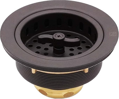 Westbrass A213-12 3-12" Wing Nut Twist Style Large Kitchen Sink Basket Strainer, Oil Rubbed Bronze