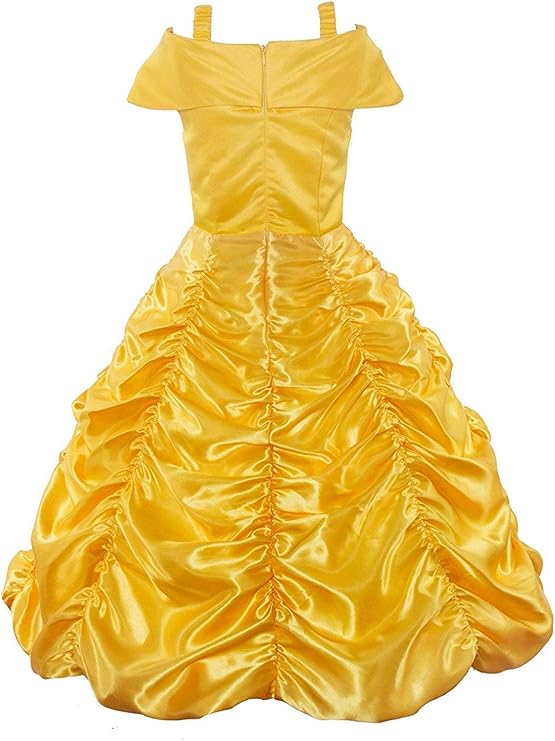 JerrisApparel Princess Dress Off Shoulder Layered Costume for Little Girl (crown, wand and necklace not included)