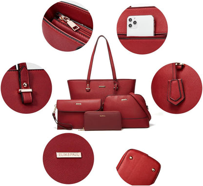 This 4-piece set includes a stylish handbag, messenger bag, wallet, and card holder - perfect for everyday use or travel.