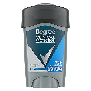 Degree Men Antiperspirant Deodorant Clean 72-Hour Sweat  Odor Protection Prescription-Strength Antiperspirant For Men with MotionSense Technology 1.7 oz