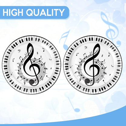 20Pcs Musical Note Party Plates 9 Inch Paper Plates Music Themed Party Supplies Musical Notes Disposable Plates Set, for Picnic Kids Party Baby Shower Music Concert Birthday Karaoke Decorations