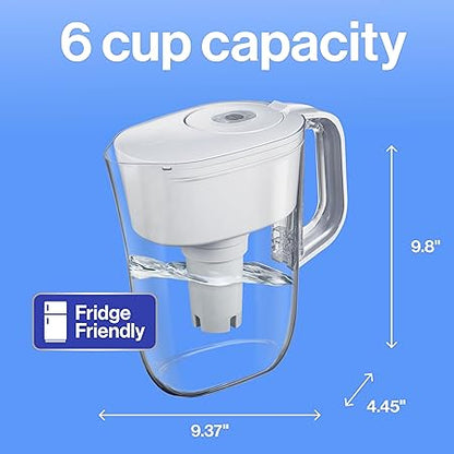Brita Metro Water Filter Pitcher with SmartLight Change Indicator, BPA-Free, Replaces 1,800 Plastic Water Bottles a Year, Lasts Two Months, Includes 1 Filter, Small - 6-Cup Capacity, White