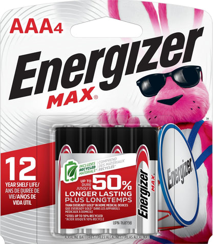 Energizer MAX AAA Batteries (4 Pack), Triple A Alkaline Batteries (Not in Original Packaging)